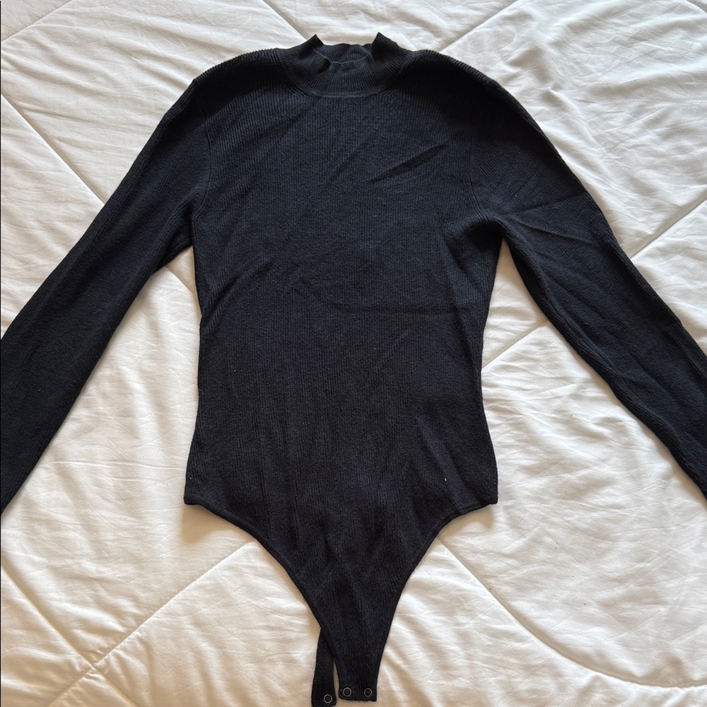 Abercrombie & Fitch Black Long Sleeve Bodysuit